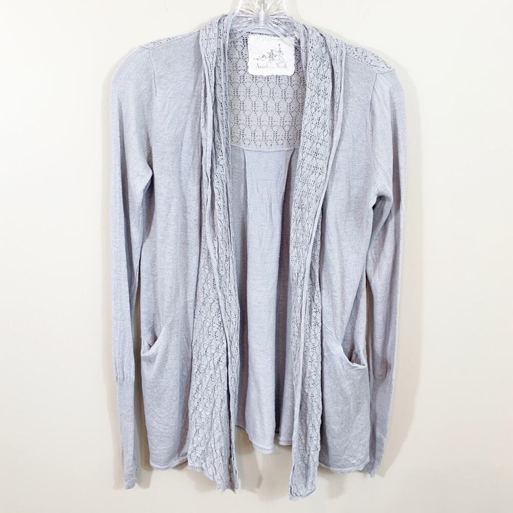 Anthropologie Angel of the North Draped Open Gray Cardigan